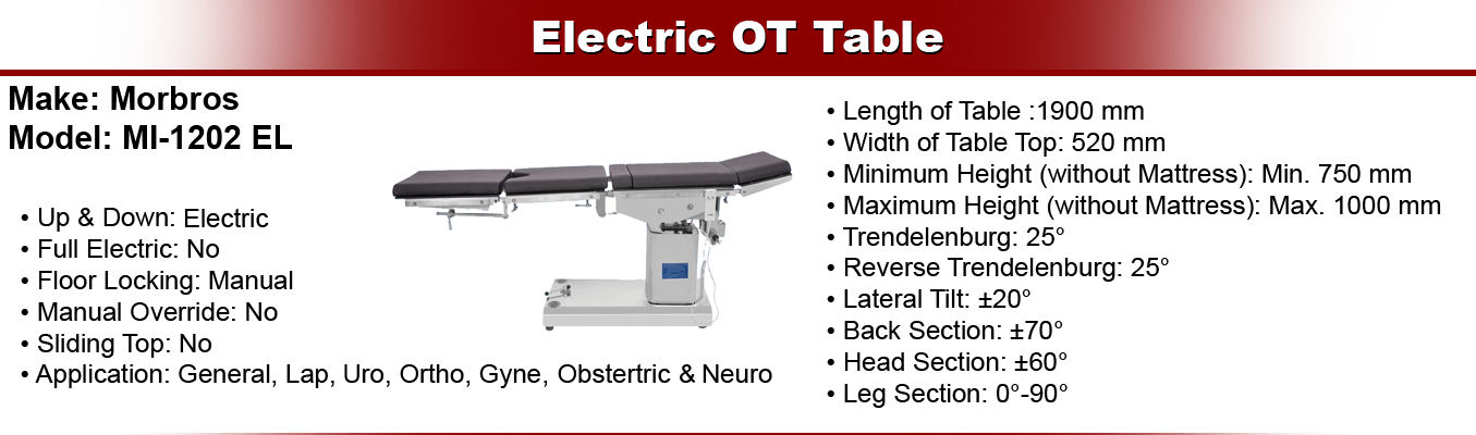 OT Table 1202EL