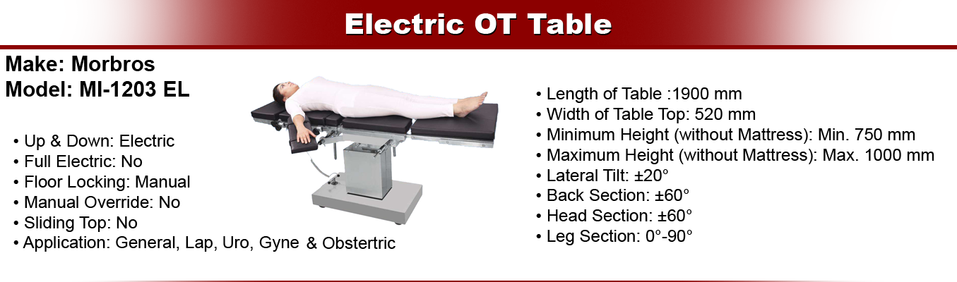 OT Table 1203EL